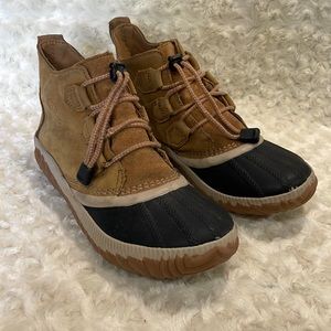 Sorel Kids Tan and Black Rain & Snow Boots